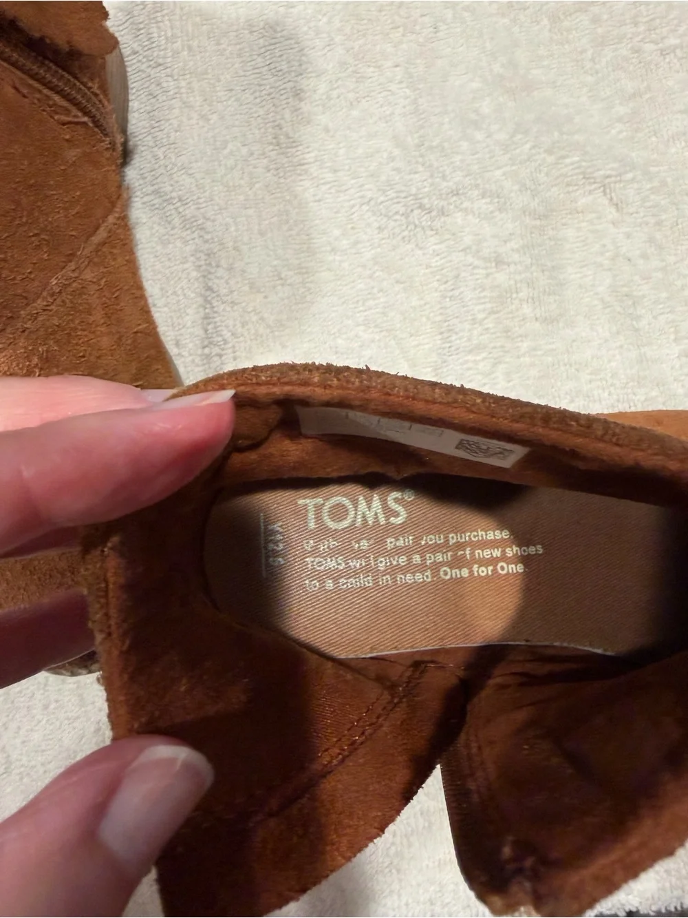 TOMS Kids Chestnut Suede Ankle Booties with Side Zip